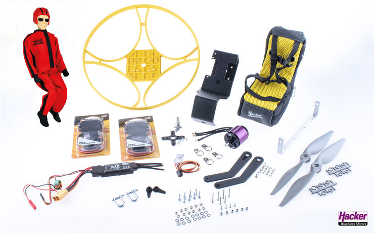 Para-RC Rucksack-Set L EVO mit Robin V2 rot