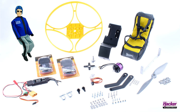 Hacker - Para-RC Rucksack-Set M EVO mit Robin V2 blau