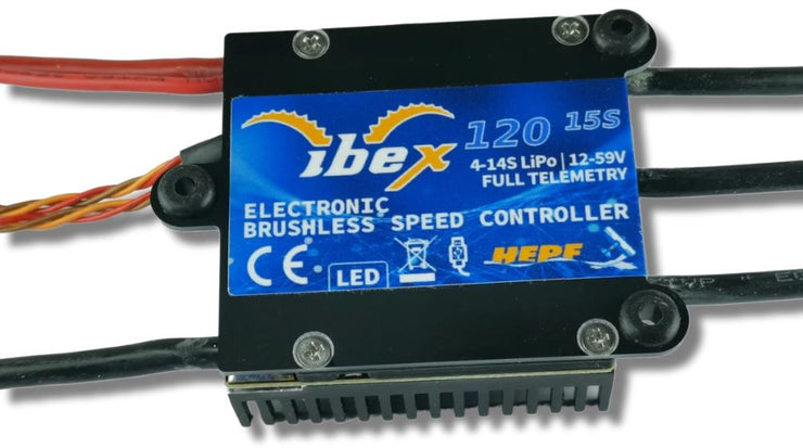 Ibex 120A Brushless Controller 4-15s mit 15A BEC & Telemetrie